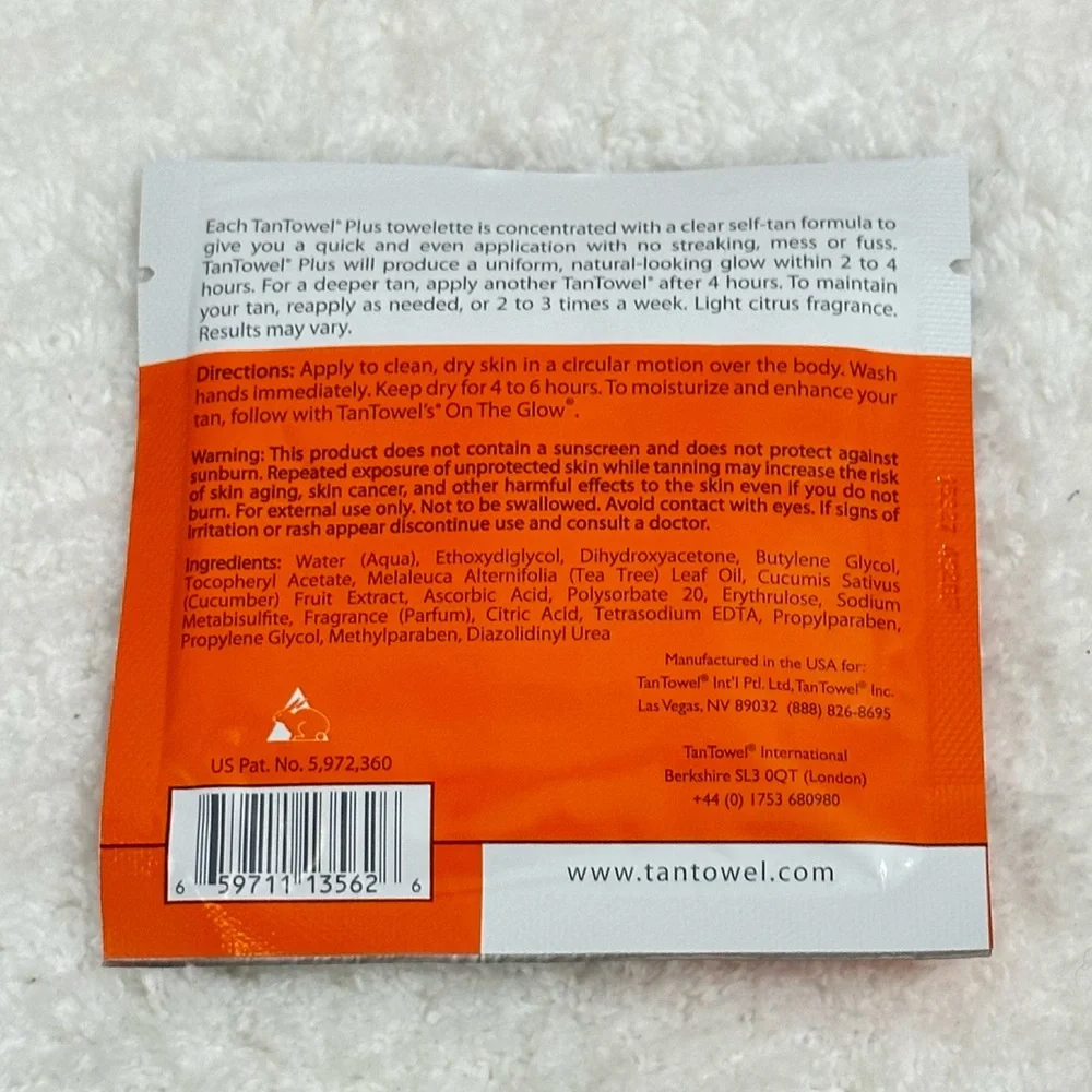 Tan Towel Self Tan Towelettes Face n Full Body No Sun Bronzing Instant Tan